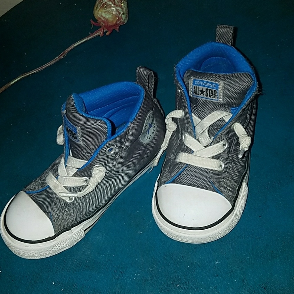 Toddler Converse High Tops - Grey/Blue